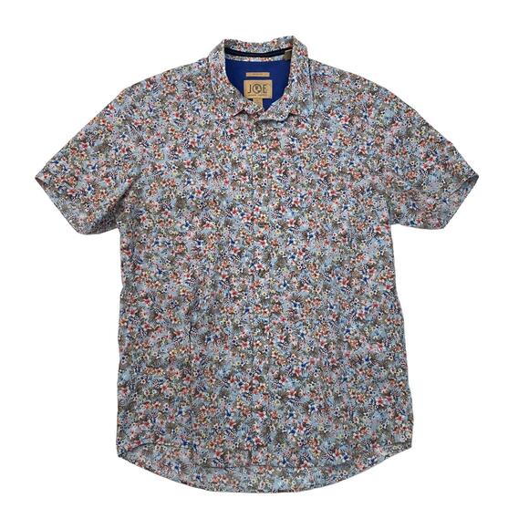 Joseph Abboud Shirt Mens L Large Slim Fit Spread Collar Floral Cotton Blend - Picture 1 of 9